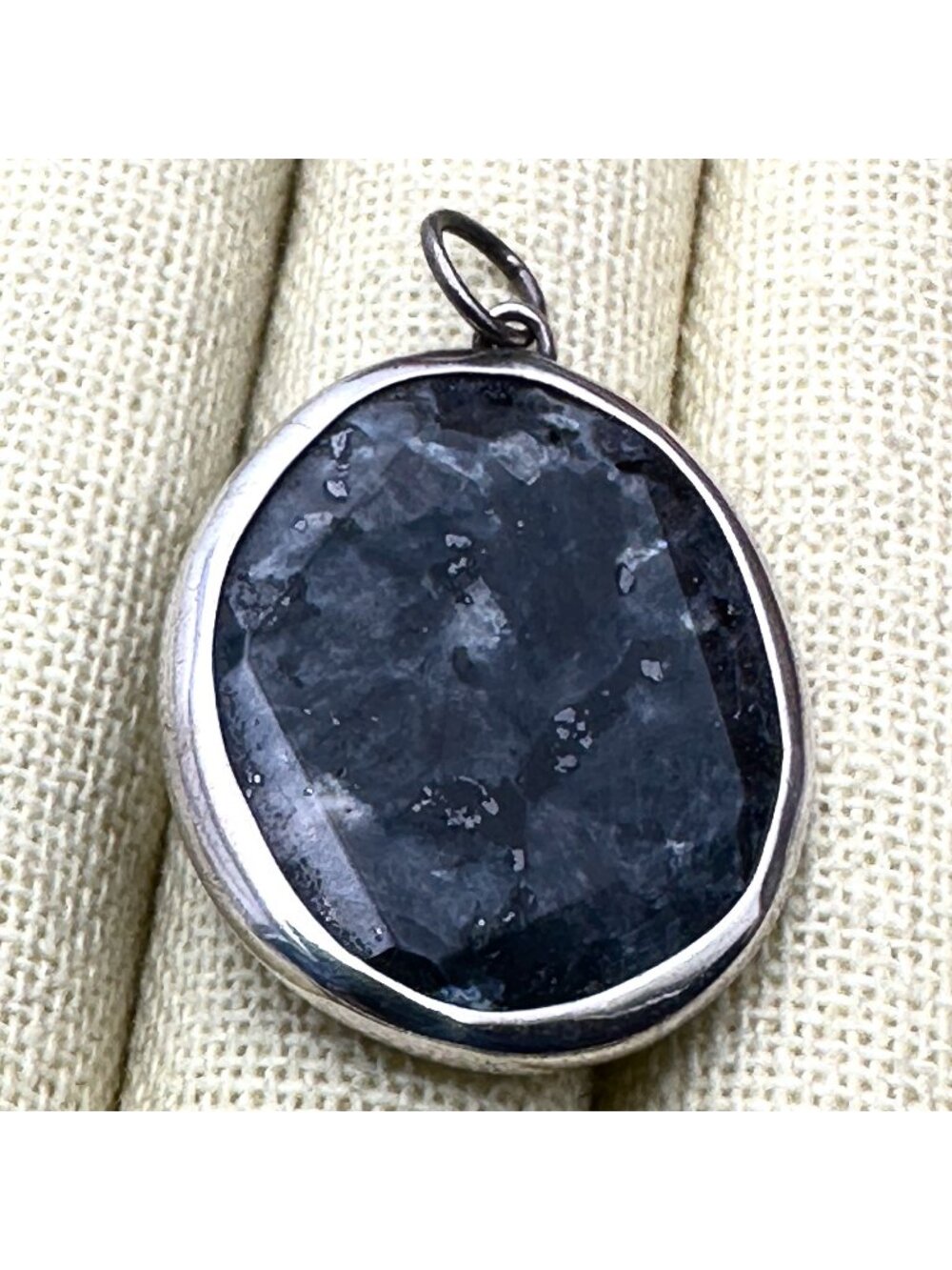 Silpada 925 Sterling Silver Blue Gemstone Pendant 1.5"